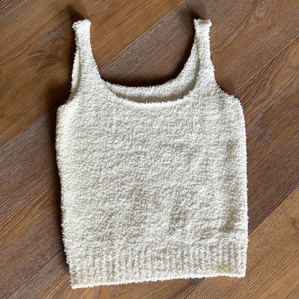SKIMS Cozy Knit Tank Bone Bouclé Soft Stretch Lounge Top 2X/3X - Picture 4 of 10
